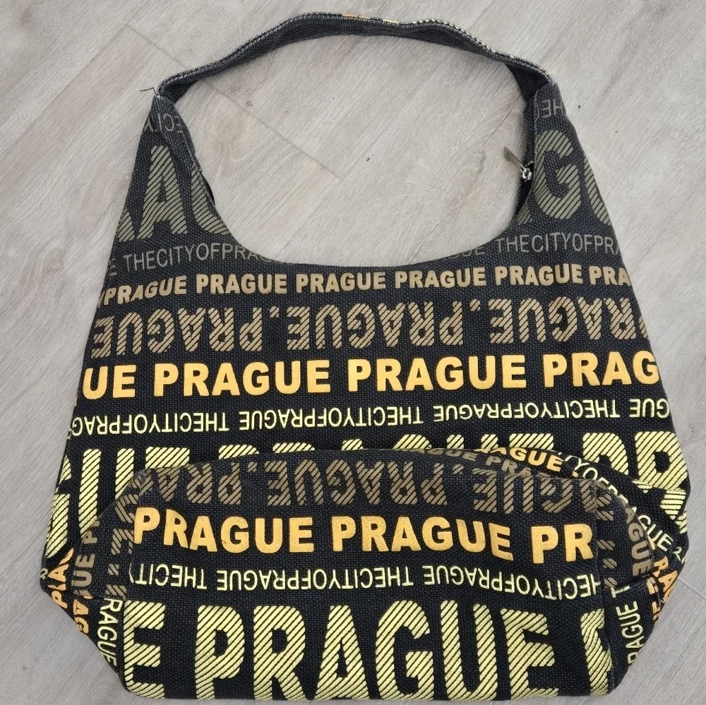 Robin Ruth Prague Central Europe Black and Cream  Women's Boho Hobo Bag O/S